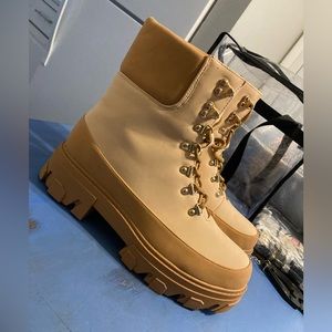 JUSTFAB Size 8.5 women’s brown boots. Never worn tried on. Too big, super cute.